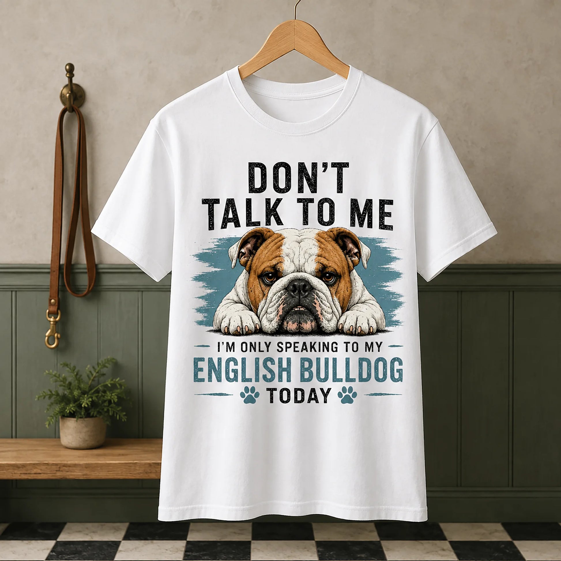 K9 Social Club Don't Talk To Me English Bulldog graphic tee with front print