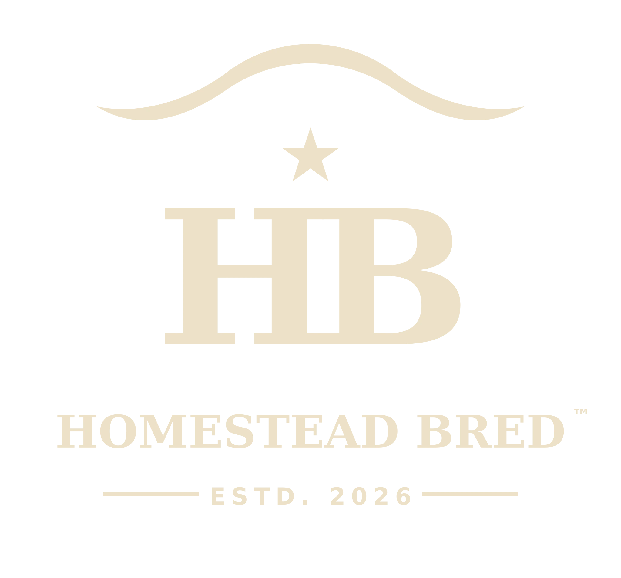 Homestead Bred cream logo with HB monogram and ESTD. 2026